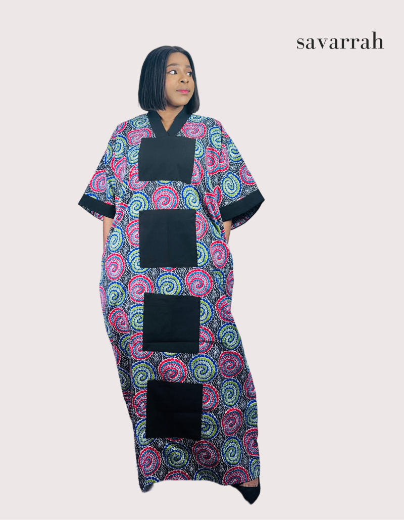 Circle-Patterned Boubou and Scarf