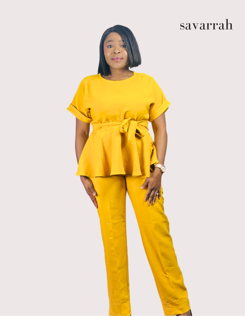 Mustard Two-piece top and trouser